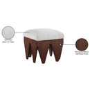 Meridian Altair Cream Velour Fur Fabric Bench IMAGE 7