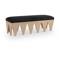  Color_Black -- Meridian Altair Velour Fur Fabric Upholstered Bench IMAGE 1