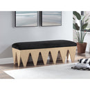  Color_Black -- Meridian Altair Velour Fur Fabric Upholstered Bench IMAGE 2