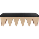  Color_Black -- Meridian Altair Velour Fur Fabric Upholstered Bench IMAGE 3