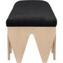  Color_Black -- Meridian Altair Velour Fur Fabric Upholstered Bench IMAGE 4