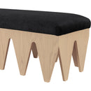  Color_Black -- Meridian Altair Velour Fur Fabric Upholstered Bench IMAGE 5