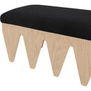  Color_Black -- Meridian Altair Velour Fur Fabric Upholstered Bench IMAGE 6