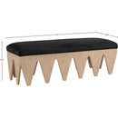 Meridian Altair Black Velour Fur Fabric Bench IMAGE 7