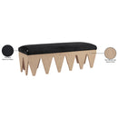  Color_Black -- Meridian Altair Velour Fur Fabric Upholstered Bench IMAGE 8