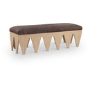Meridian Altair Brown Velour Fur Fabric Bench IMAGE 1