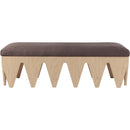  Color_Brown -- Altair Brown Velour Fur Fabric Upholstered Bench IMAGE 3