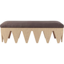 Meridian Altair Brown Velour Fur Fabric Bench IMAGE 3