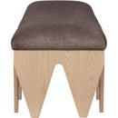  Color_Brown -- Altair Brown Velour Fur Fabric Upholstered Bench IMAGE 4