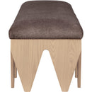 Meridian Altair Brown Velour Fur Fabric Bench IMAGE 4