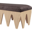  Color_Brown -- Altair Brown Velour Fur Fabric Upholstered Bench IMAGE 5
