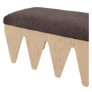 Color_Brown -- Altair Brown Velour Fur Fabric Upholstered Bench IMAGE 6