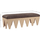  Color_Brown -- Altair Brown Velour Fur Fabric Upholstered Bench IMAGE 7