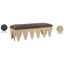  Color_Brown -- Altair Brown Velour Fur Fabric Upholstered Bench IMAGE 8