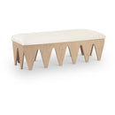  Color_Cream -- Altair Cream Velour Fur Fabric Upholstered Bench IMAGE 1
