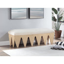 Meridian Altair Cream Velour Fur Fabric Bench IMAGE 2