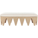 Meridian Altair Cream Velour Fur Fabric Bench IMAGE 3