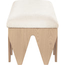 Color_Cream -- Altair Cream Velour Fur Fabric Upholstered Bench IMAGE 4