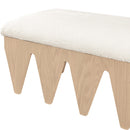  Color_Cream -- Altair Cream Velour Fur Fabric Upholstered Bench IMAGE 6