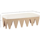  Color_Cream -- Altair Cream Velour Fur Fabric Upholstered Bench IMAGE 7
