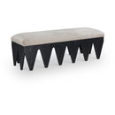  Color_Beige -- Meridian Altair Velour Fur Fabric Upholstered Bench IMAGE 1