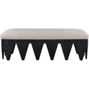  Color_Beige -- Meridian Altair Velour Fur Fabric Upholstered Bench IMAGE 3