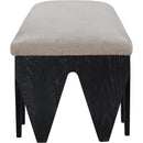  Color_Beige -- Meridian Altair Velour Fur Fabric Upholstered Bench IMAGE 4