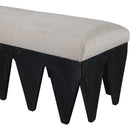  Color_Beige -- Meridian Altair Velour Fur Fabric Upholstered Bench IMAGE 5