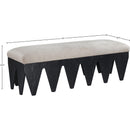  Color_Beige -- Meridian Altair Velour Fur Fabric Upholstered Bench IMAGE 7