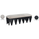  Color_Beige -- Meridian Altair Velour Fur Fabric Upholstered Bench IMAGE 8