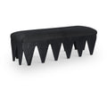  Color_Black -- Altair Black Velour Fur Fabric Upholstered Bench IMAGE 1