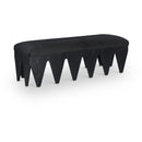 Meridian Altair Black Velour Fur Fabric Bench IMAGE 1