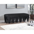  Color_Black -- Altair Black Velour Fur Fabric Upholstered Bench IMAGE 2