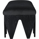  Color_Black -- Altair Black Velour Fur Fabric Upholstered Bench IMAGE 4