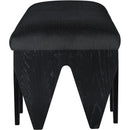 Meridian Altair Black Velour Fur Fabric Bench IMAGE 4
