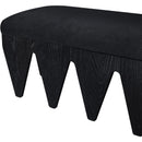  Color_Black -- Altair Black Velour Fur Fabric Upholstered Bench IMAGE 6