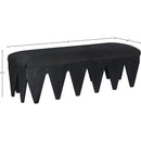 Color_Black -- Altair Black Velour Fur Fabric Upholstered Bench IMAGE 7