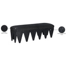 Meridian Altair Black Velour Fur Fabric Bench IMAGE 8