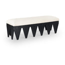  Color_Cream -- Altair Cream Velour Fur Fabric Upholstered Bench IMAGE 1