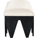  Color_Cream -- Altair Cream Velour Fur Fabric Upholstered Bench IMAGE 4