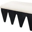  Color_Cream -- Altair Cream Velour Fur Fabric Upholstered Bench IMAGE 6