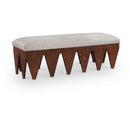  Color_Beige -- Meridian Altair Velour Fur Fabric Upholstered Bench IMAGE 1