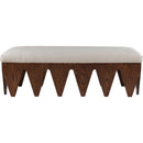  Color_Beige -- Meridian Altair Velour Fur Fabric Upholstered Bench IMAGE 3