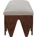  Color_Beige -- Meridian Altair Velour Fur Fabric Upholstered Bench IMAGE 4