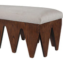 Color_Beige -- Meridian Altair Velour Fur Fabric Upholstered Bench IMAGE 5