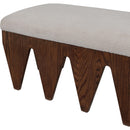  Color_Beige -- Meridian Altair Velour Fur Fabric Upholstered Bench IMAGE 6