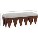  Color_Beige -- Meridian Altair Velour Fur Fabric Upholstered Bench IMAGE 7