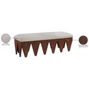  Color_Beige -- Meridian Altair Velour Fur Fabric Upholstered Bench IMAGE 8