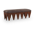  Color_Brown -- Altair Brown Velour Fur Fabric Upholstered Bench IMAGE 1