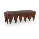  Color_Brown -- Altair Brown Velour Fur Fabric Upholstered Bench IMAGE 1